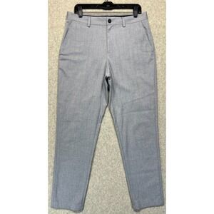 Ted Baker London Mens Chino Pants Gray‎ Herrigbone Textured Slash Pockets 32R